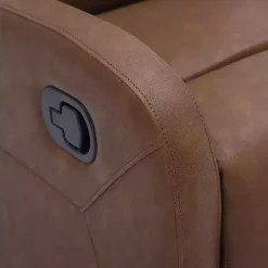 Kirklands Home Accent Chairs|Faux Leather Upholstered Slim Recliner Brown