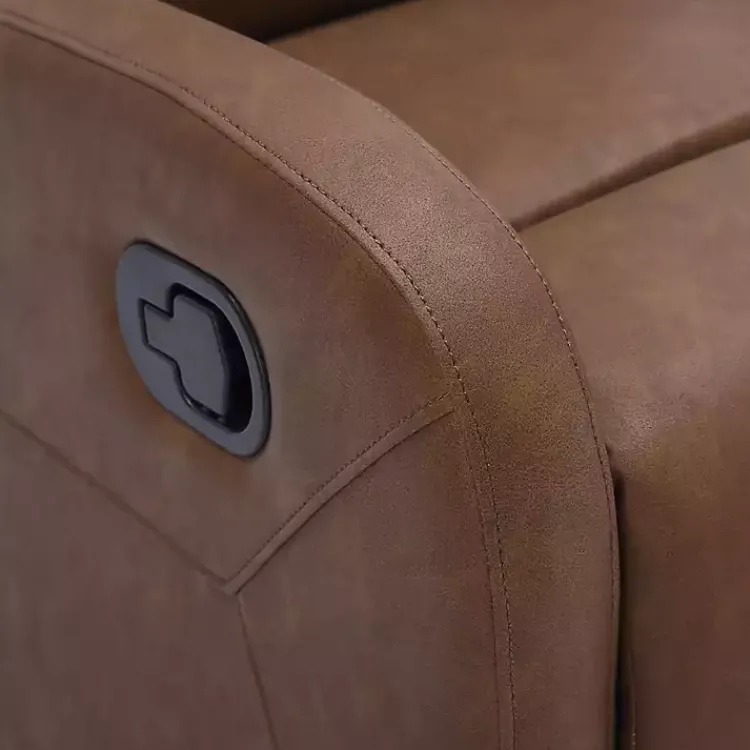 Kirklands Home Accent Chairs|Faux Leather Upholstered Slim Recliner Brown