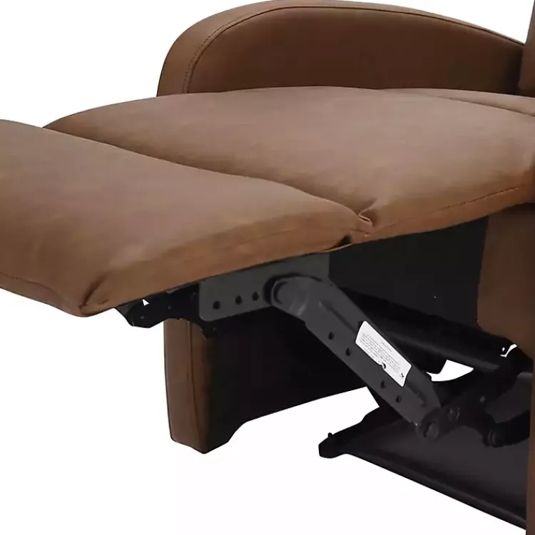 Kirklands Home Accent Chairs|Faux Leather Upholstered Slim Recliner Brown