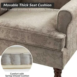 Kirklands Home Accent Chairs|Floral Brocade Wingback Ella Armchair Brown