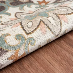 Kirklands Home Outdoor Rugs|Brown Floral Medallion Outdoor Area Rug, 7x9