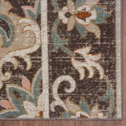 Kirklands Home Outdoor Rugs|Brown Floral Medallion Outdoor Area Rug, 7x9