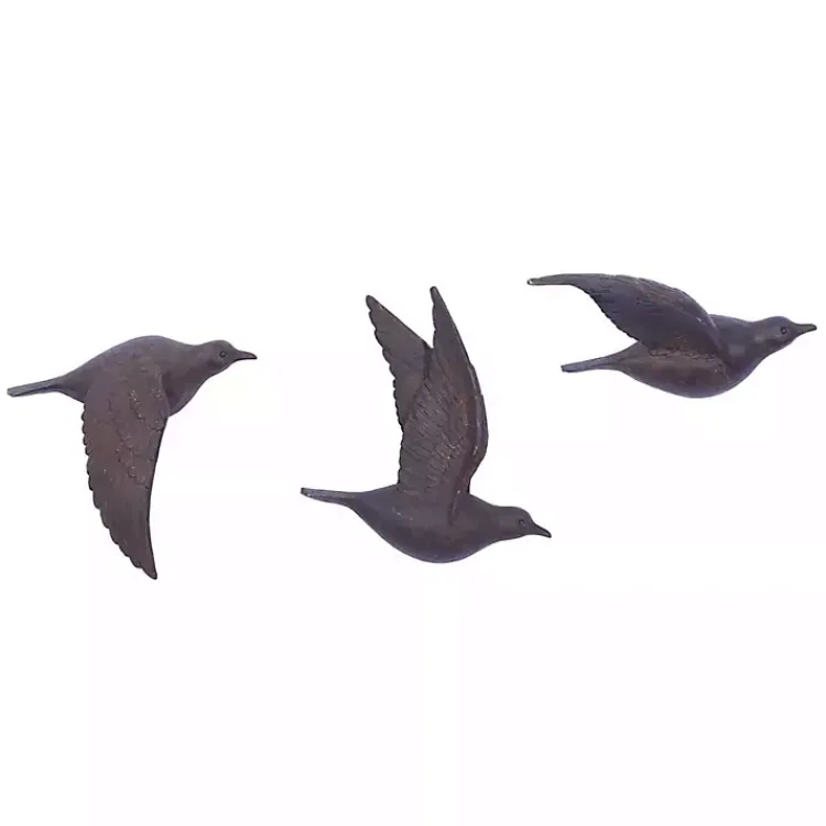 Kirklands Home Wall Plaques|Flying Birds Wall Sculptures, Set of 3 Brown