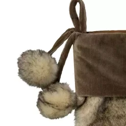 Hot Fur and Corduroy Pom Stocking Christmas Stockings & Stocking Holders