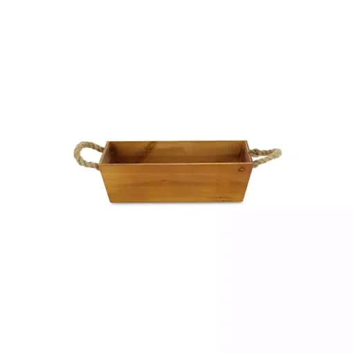 Sale Brown Galvanized Tapered Box with Rope Handles Baskets & Boxes