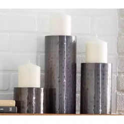 Outlet Hammered Metal Candle Holders, Set of 3 Candle Holders