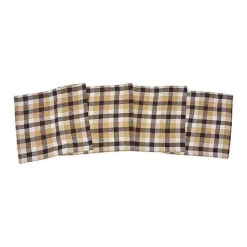Brown Harvest Plaid Table Runner Fall