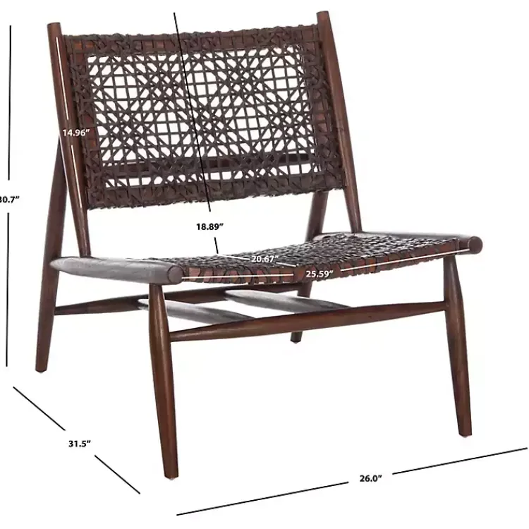 Kirklands Home Accent Chairs|Leather Woven Accent Chair Brown