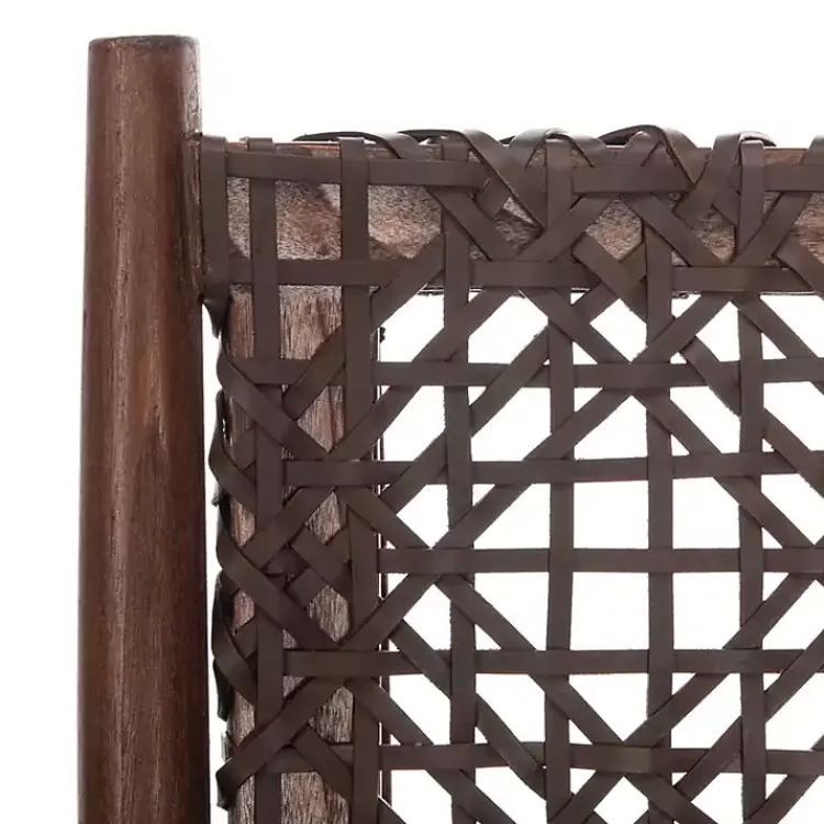 Kirklands Home Accent Chairs|Leather Woven Accent Chair Brown