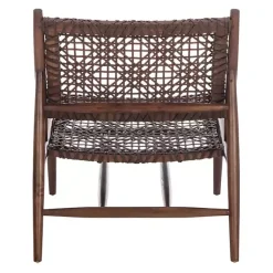 Kirklands Home Accent Chairs|Leather Woven Accent Chair Brown