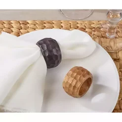 Kirklands Home Table Linens|Mango Wood Chunky Napkin Rings, Set of 4 Brown