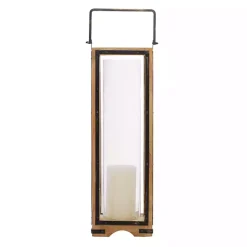 Sale Mango Wood Frame Lantern, 31 in. Lanterns