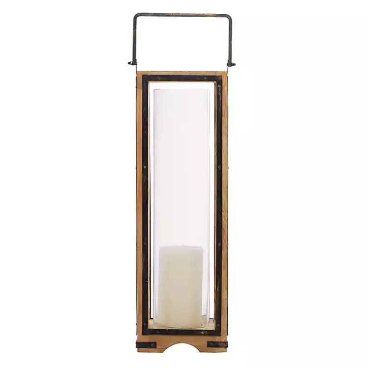 Sale Mango Wood Frame Lantern, 31 in. Lanterns