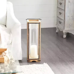 Sale Mango Wood Frame Lantern, 31 in. Lanterns