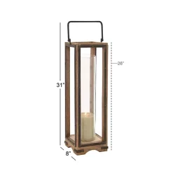 Sale Mango Wood Frame Lantern, 31 in. Lanterns