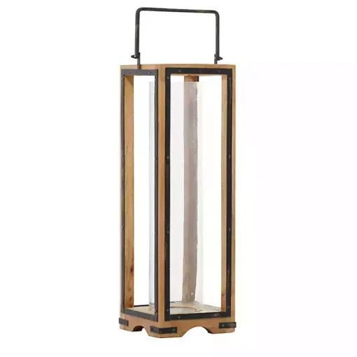 Sale Mango Wood Frame Lantern, 31 in. Lanterns