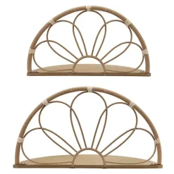 Kirklands Home Shelves|Brown Metal Arched Flower Wall Shelves, Set of 2