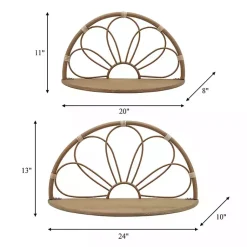 Kirklands Home Shelves|Brown Metal Arched Flower Wall Shelves, Set of 2