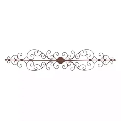 Kirklands Home Wall Plaques|Metal Scroll Panel Wall Plaque Brown