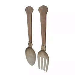 Kirklands Home Wall Plaques|Metal Utensils Wall Plaques, Set of 2 Brown