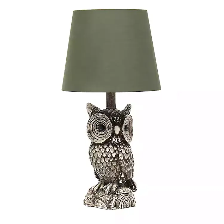 Kirklands Home Table Lamps|Brown Owl and Shade Table Lamp Green