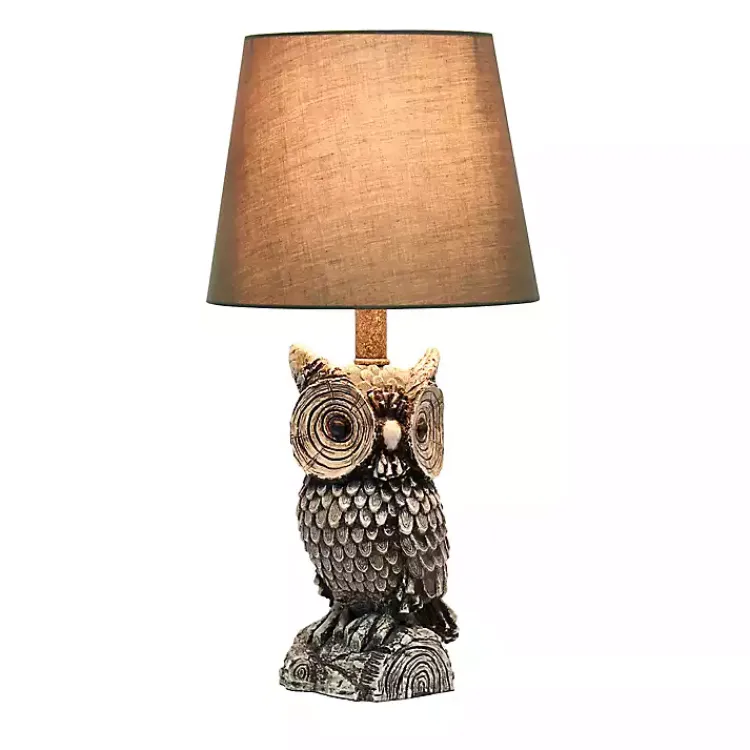 Kirklands Home Table Lamps|Brown Owl and Shade Table Lamp Green