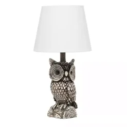 Kirklands Home Table Lamps|Brown Owl and Shade Table Lamp White
