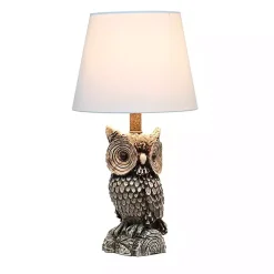 Kirklands Home Table Lamps|Brown Owl and Shade Table Lamp White