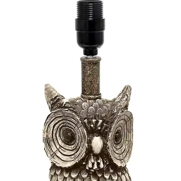Kirklands Home Table Lamps|Brown Owl and Shade Table Lamp White