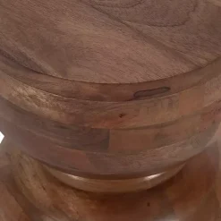 Kirklands Home Accent & End Tables|Polished Wood Hourglass Accent Table Brown