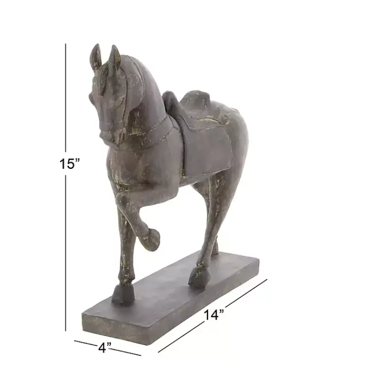 New Polystone Prancing Horse Statue Statues & Figurines