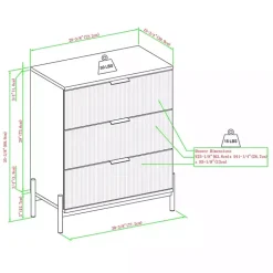 Kirklands Home Dressers & Chests|Reeded 3-Drawer Dresser Brown