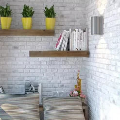 Kirklands Home Shelves|Brown Rustic Floating Wooden Shelf