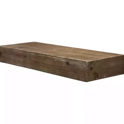 Kirklands Home Shelves|Brown Rustic Floating Wooden Shelf