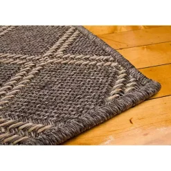 Kirklands Home Outdoor Rugs|Santorini Trellis Outdoor Area Rug, 7x9 Brown