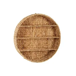Kirklands Home Shelves|Brown Sea Grass Woven Round Wall Shelf