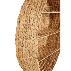 Kirklands Home Shelves|Brown Sea Grass Woven Round Wall Shelf