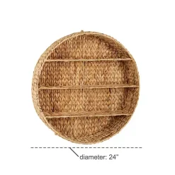 Kirklands Home Shelves|Brown Sea Grass Woven Round Wall Shelf