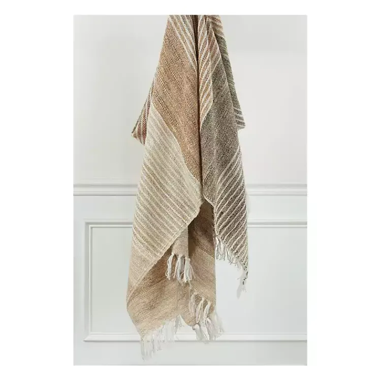 Outlet Stripe Woven Throw Blankets & Throws