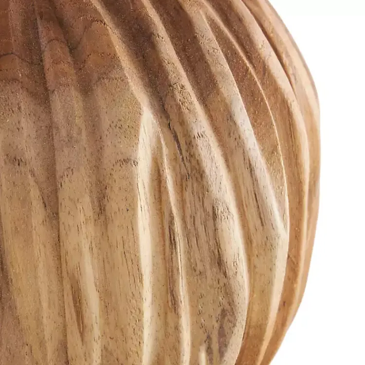 New Brown Teak Wood Carved Orbs, Set of 3 Bowl Filler