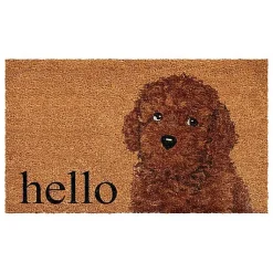 Kirklands Home Doormats|Toy Poodle Hello Doormat Brown