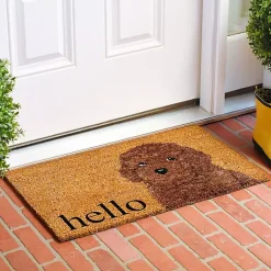 Kirklands Home Doormats|Toy Poodle Hello Doormat Brown