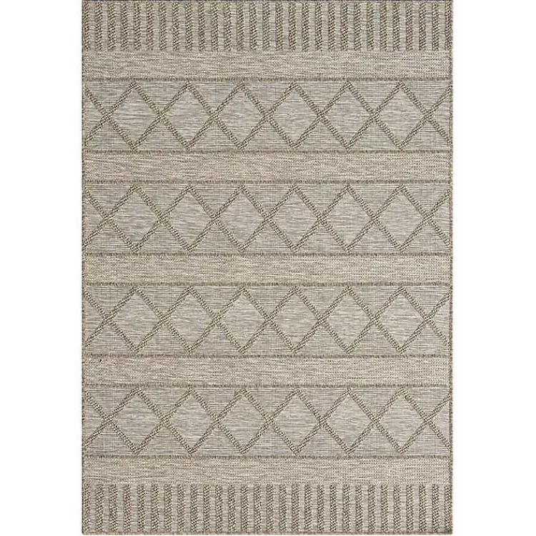 Kirklands Home Outdoor Rugs|Transitional Stripes Indoor/Outdoor Rug, 5x7 Brown