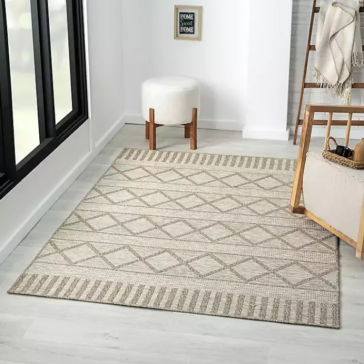 Kirklands Home Outdoor Rugs|Transitional Stripes Indoor/Outdoor Rug, 5x7 Brown