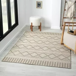 Kirklands Home Outdoor Rugs|Brown Transitional Stripes Outdoor Rug, 8x10