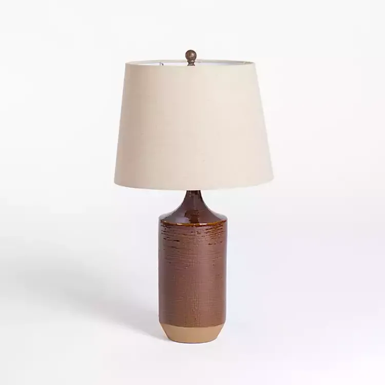 Kirklands Home Table Lamps|Brown Two Tone Ceramic Table Lamp Tan