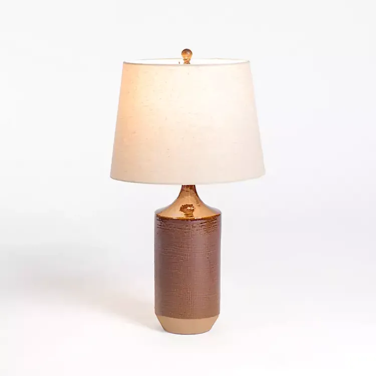 Kirklands Home Table Lamps|Brown Two Tone Ceramic Table Lamp Tan
