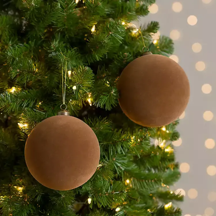 Hot Velvet Ball 2-pc. Ornament Set, 6 in. Christmas Ornaments