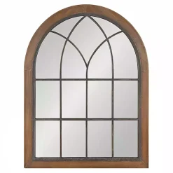 Kirklands Home Decorative Mirrors|Windowpane Arch Nala Mirror Brown