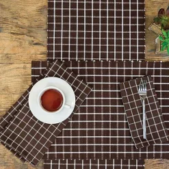Best Brown Windowpane Plaid Table Runner Fall